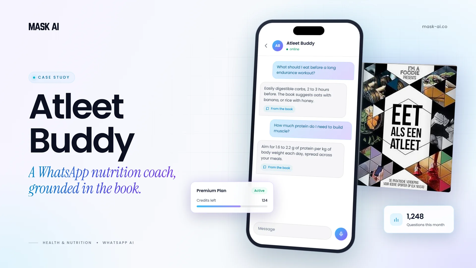 Atleet Buddy WhatsApp Nutrition Assistant — case study visual
